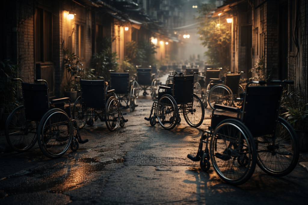 empty wheelchairs